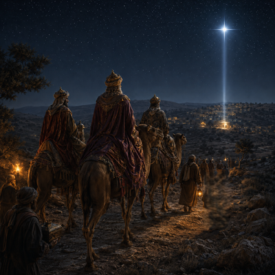 The Magi visit Jesus