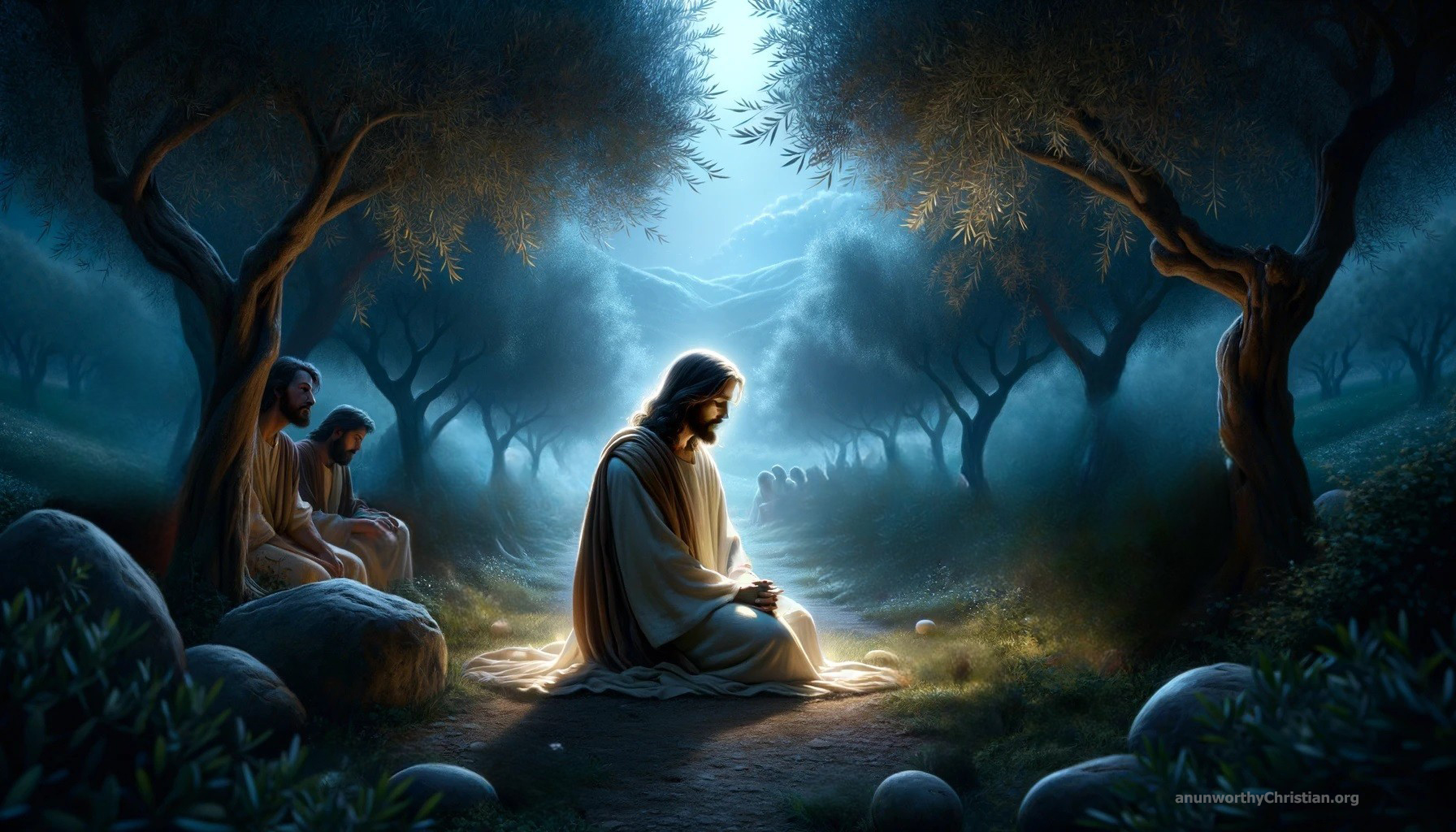 Jesus prays to His Father in Gethsemane