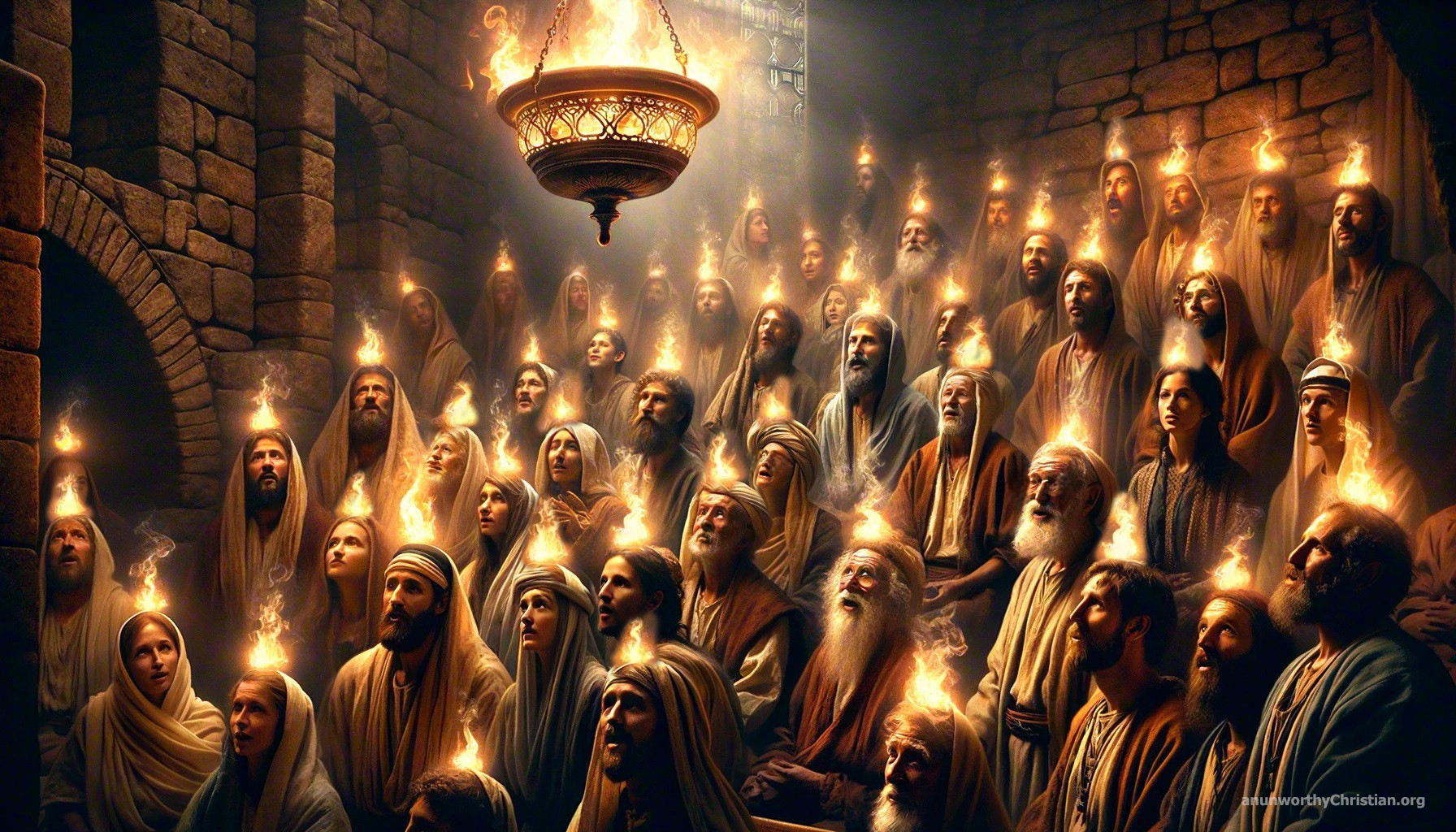 The Holy Spirit Falls at Pentecost